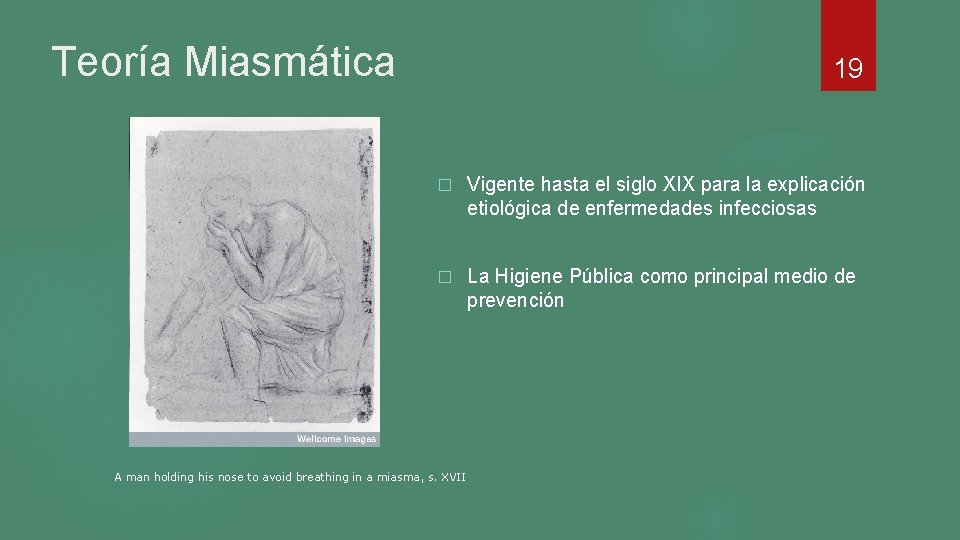 Teoría Miasmática 19 � Vigente hasta el siglo XIX para la explicación etiológica de Teoría Miasmática 19 � Vigente hasta el siglo XIX para la explicación etiológica de