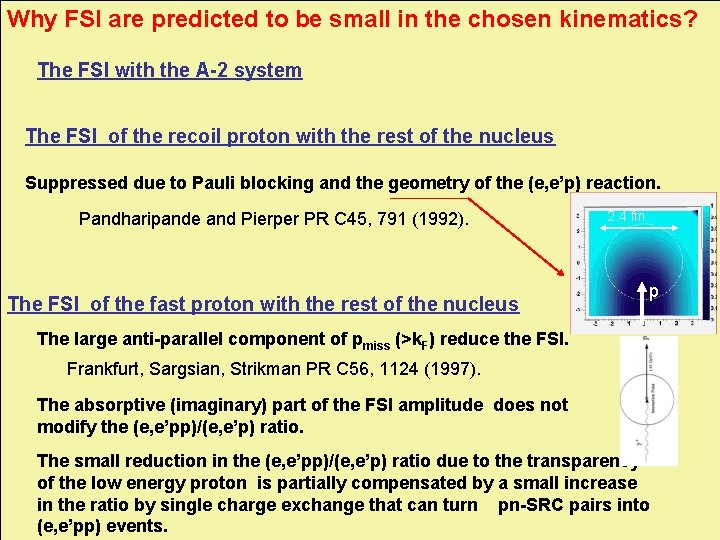 Why FSI are predicted to be small in the chosen kinematics? The FSI with