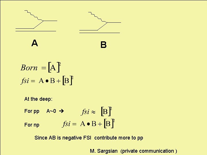 A B At the deep: For pp A~0 For np Since AB is negative