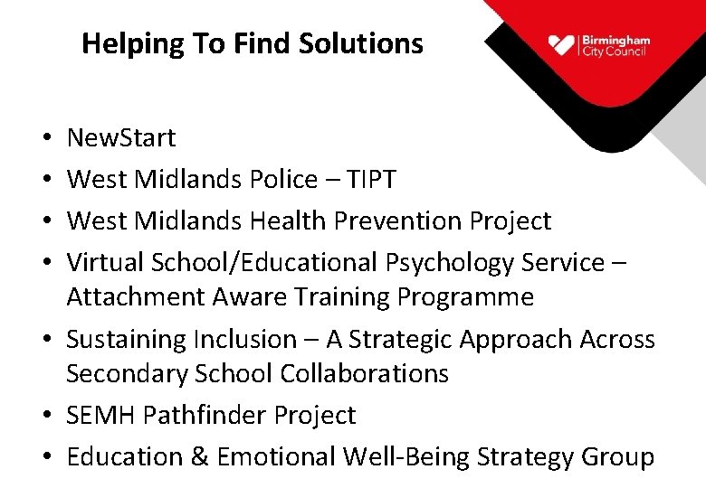 Helping To Find Solutions New. Start West Midlands Police – TIPT West Midlands Health