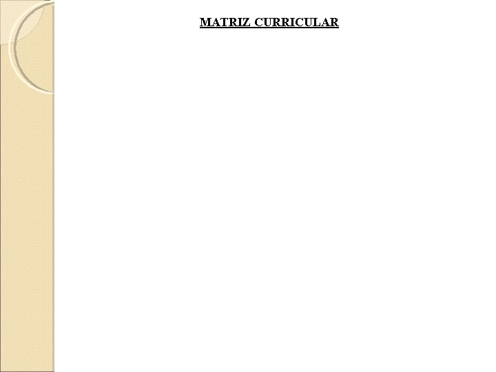 MATRIZ CURRICULAR 