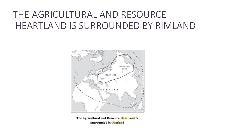 THE AGRICULTURAL AND RESOURCE HEARTLAND IS SURROUNDED BY RIMLAND. 