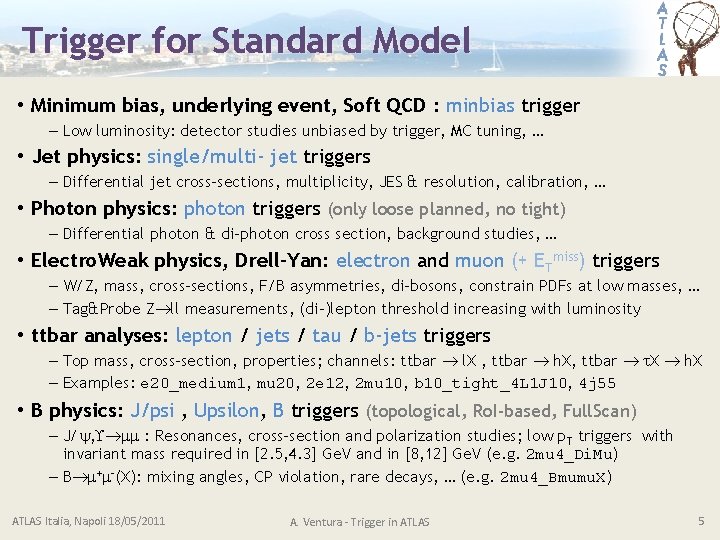 Trigger for Standard Model • Minimum bias, underlying event, Soft QCD : minbias trigger