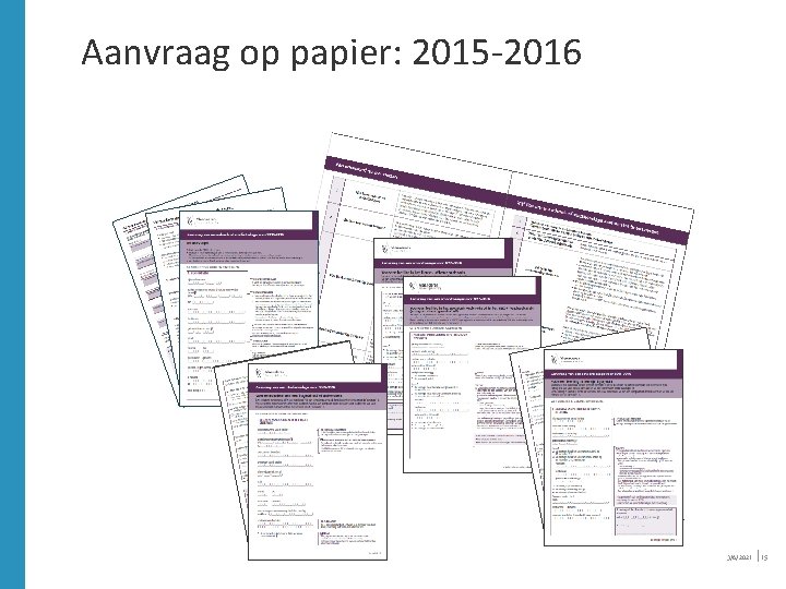 Aanvraag op papier: 2015 -2016 3/6/2021 │15 Aanvraag op papier: 2015 -2016 3/6/2021 │15
