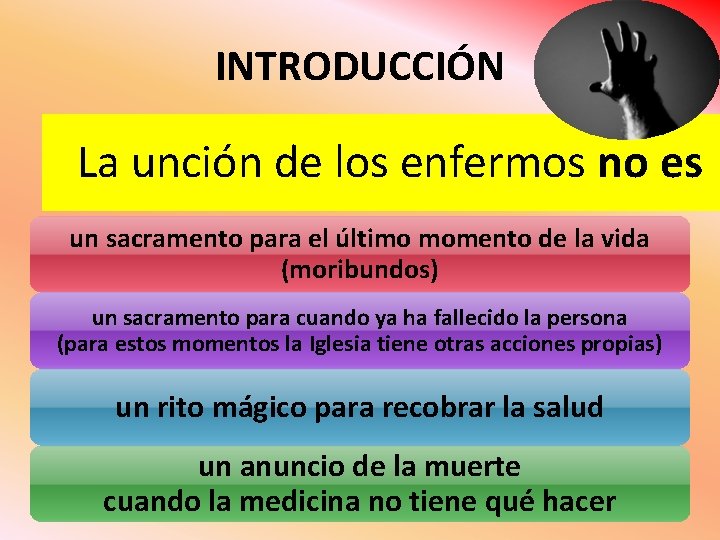 INTRODUCCIÓN La unción de los enfermos no es un sacramento para el último momento