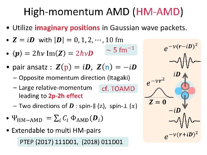 High-momentum AMD (HM-AMD) • cf. TOAMD PTEP (2017) 111 D 01, (2018) 011 D