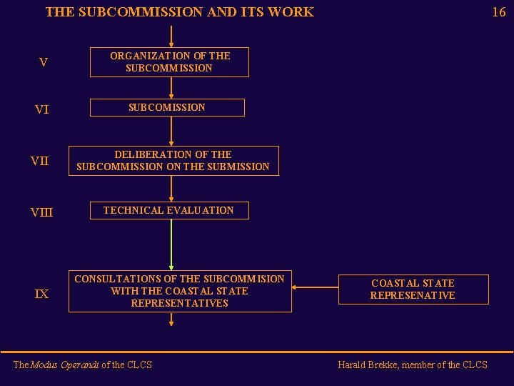 THE SUBCOMMISSION AND ITS WORK V VI VIII IX 16 ORGANIZATION OF THE SUBCOMMISSION