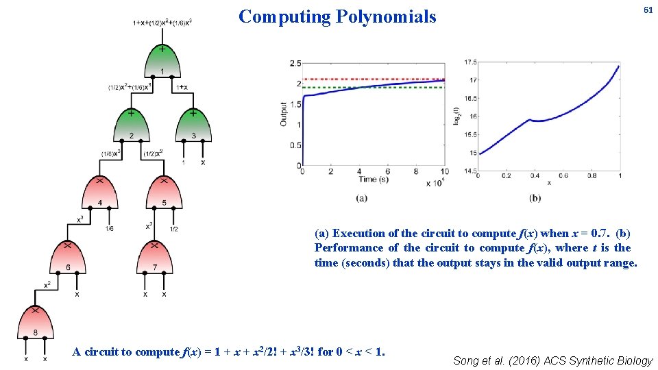 61 Computing Polynomials (a) Execution of the circuit to compute f(x) when x = 61 Computing Polynomials (a) Execution of the circuit to compute f(x) when x =