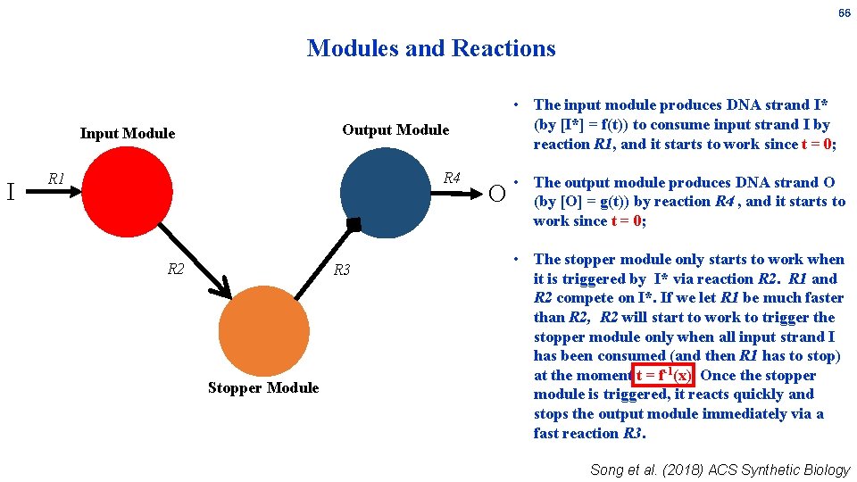 66 Modules and Reactions Output Module Input Module I • The input module produces 66 Modules and Reactions Output Module Input Module I • The input module produces