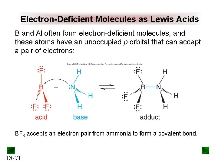 Electron-Deficient Molecules as Lewis Acids B and Al often form electron-deficient molecules, and these