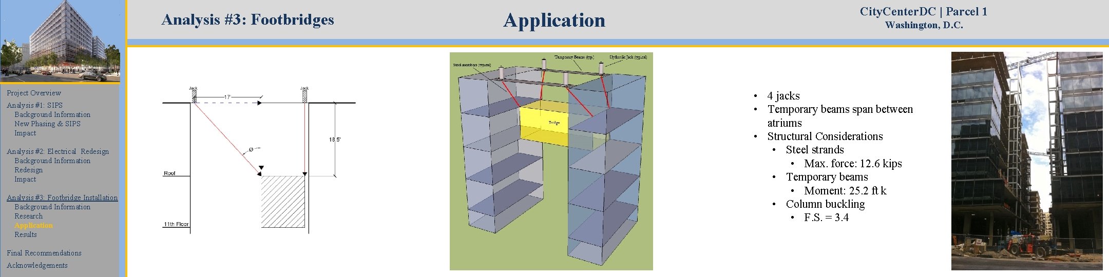 Analysis #3: Footbridges Project Overview Analysis #1: SIPS Background Information New Phasing & SIPS