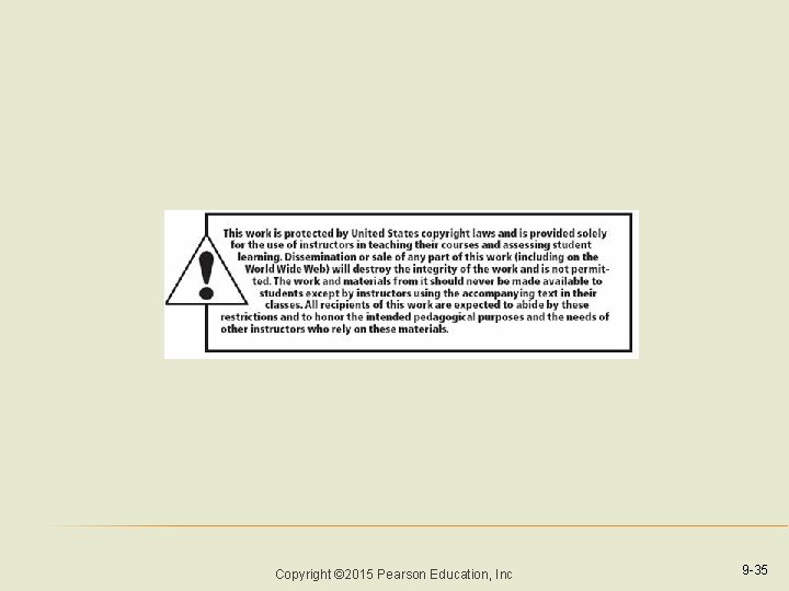 Copyright © 2015 Pearson Education, Inc 9 -35 Copyright © 2015 Pearson Education, Inc 9 -35