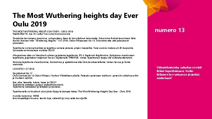 The Most Wuthering heights day Ever Oulu 2019 THE MOST WUTHERING HEIGHTS DAY EVER