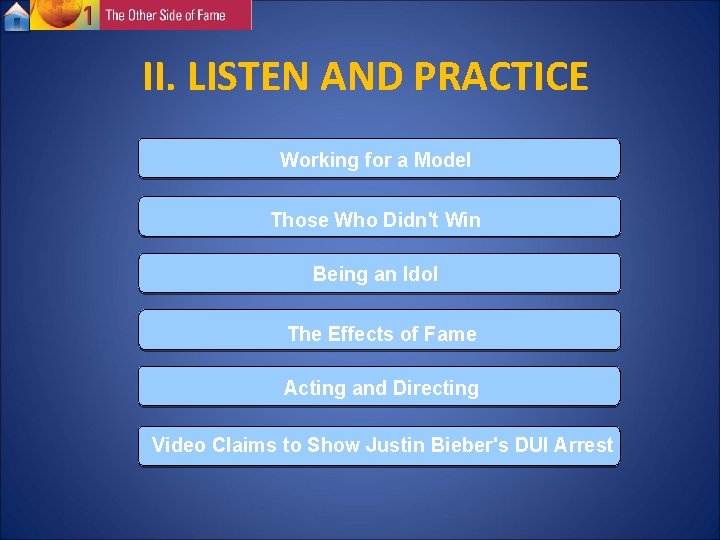 II. LISTEN AND PRACTICE Working for a Model Those Who Didn't Win Being an II. LISTEN AND PRACTICE Working for a Model Those Who Didn't Win Being an