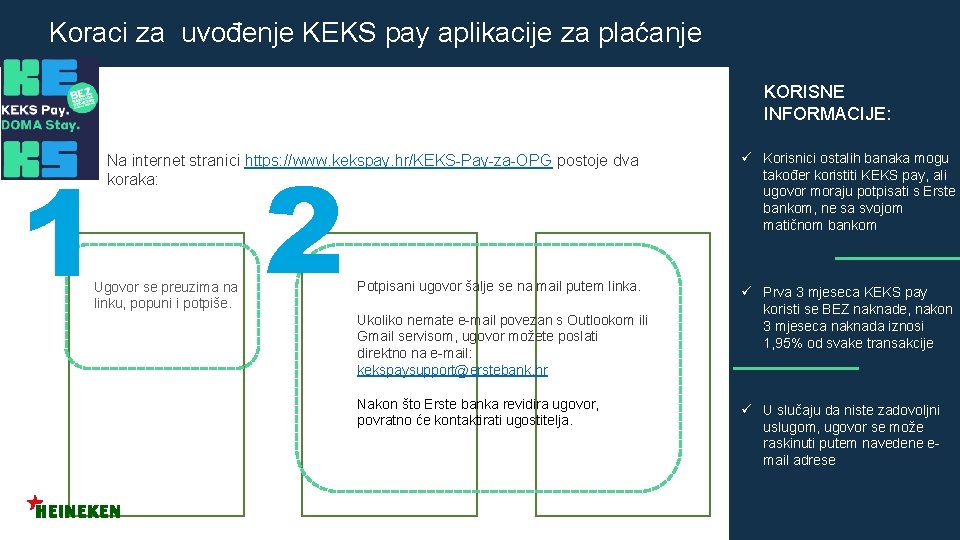 Koraci za uvođenje KEKS pay aplikacije za plaćanje KORISNE INFORMACIJE: 1 2 Na internet