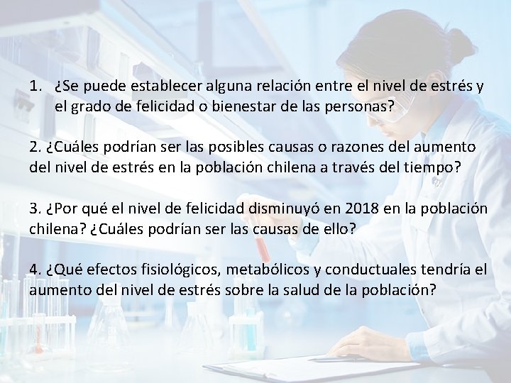 1. ¿Se puede establecer alguna relación entre el nivel de estrés y el grado