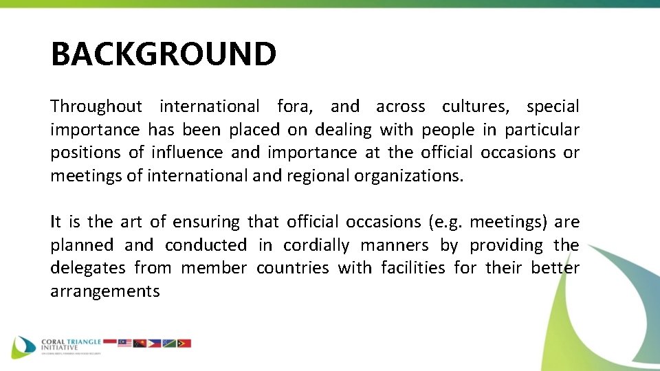 BACKGROUND Throughout international fora, and across cultures, special importance has been placed on dealing