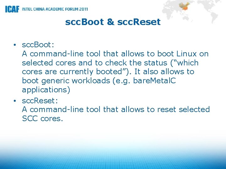 scc. Boot & scc. Reset • scc. Boot: A command-line tool that allows to