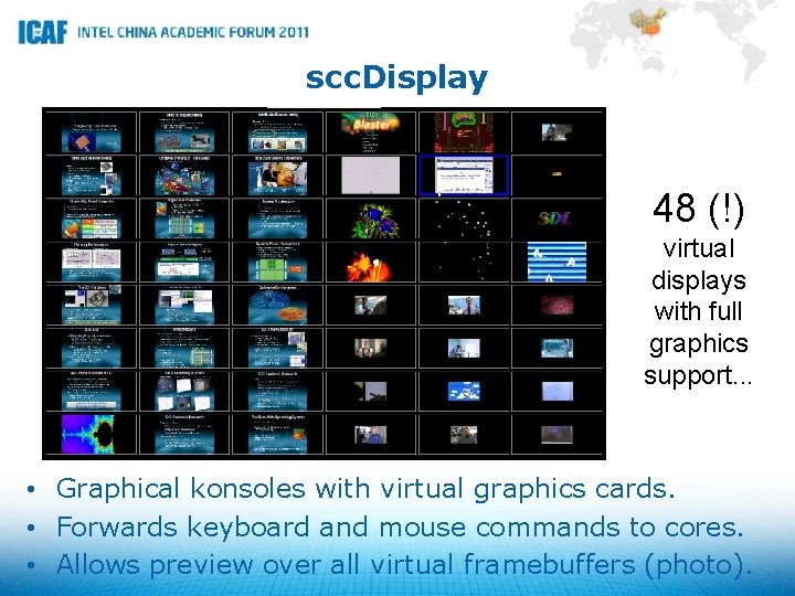 scc. Display 48 (!) virtual displays with full graphics support. . . • Graphical