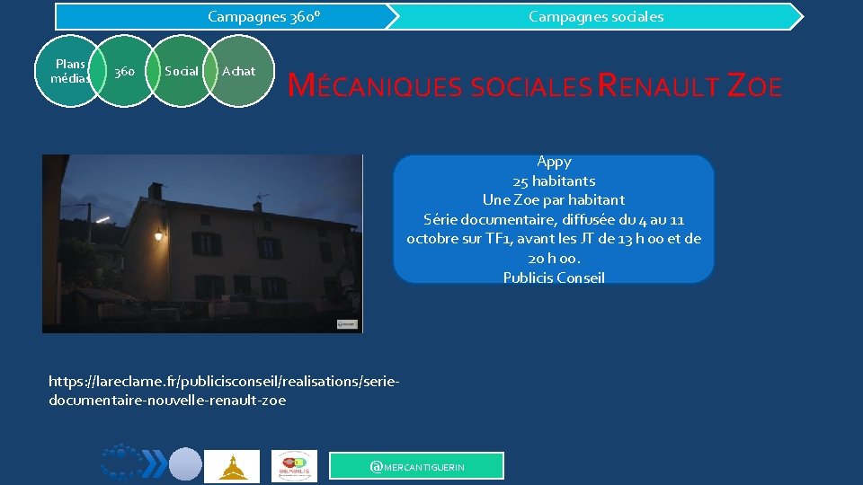 Campagnes 360° Plans médias 360 Social Achat Campagnes sociales MÉCANIQUES SOCIALES RENAULT ZOE Appy