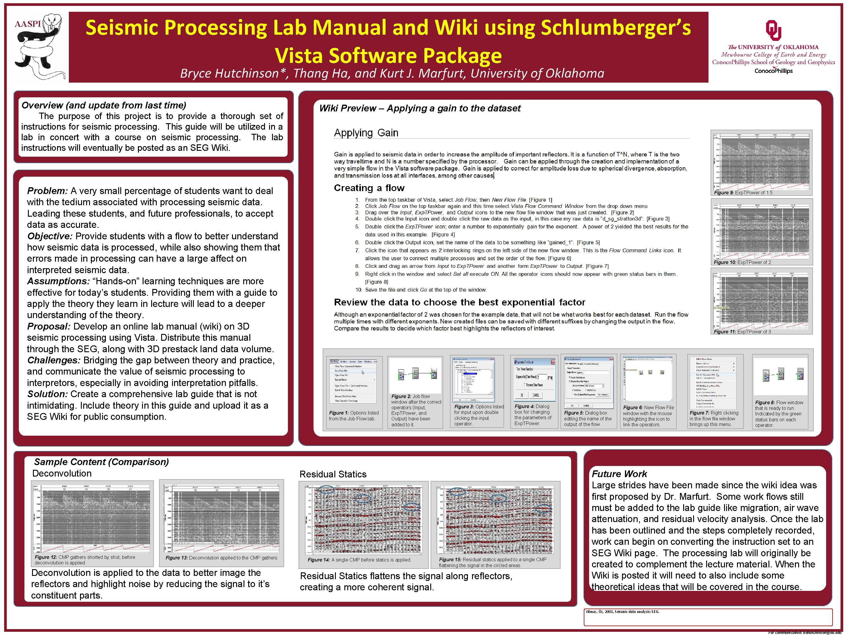 AASPI Seismic Processing Lab Manual and Wiki using Schlumberger’s Vista Software Package Bryce Hutchinson*,