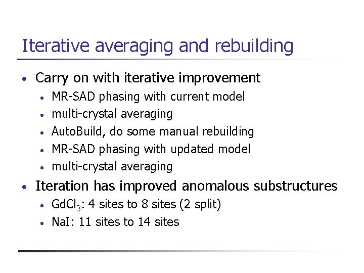 Iterative averaging and rebuilding • Carry on with iterative improvement • • • MR-SAD