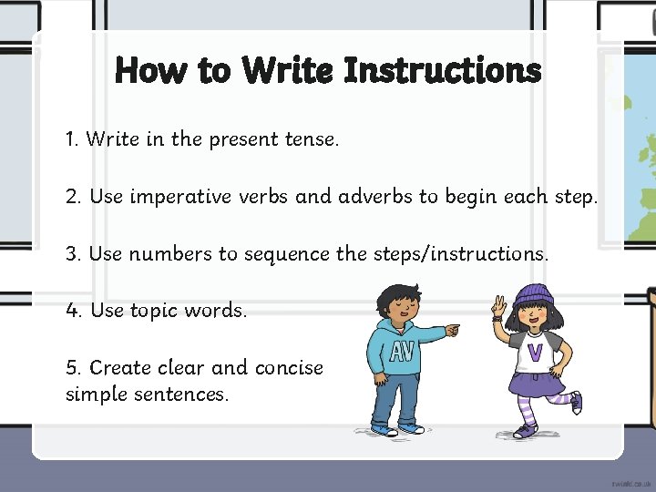how to write instructions