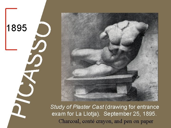 PICA SSO 1895 Study of Plaster Cast (drawing for entrance exam for La Llotja).