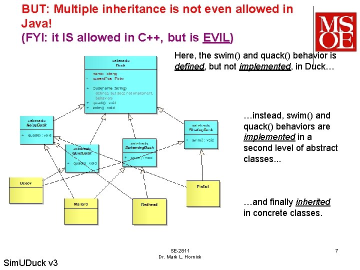 BUT: Multiple inheritance is not even allowed in Java! (FYI: it IS allowed in