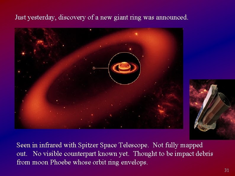 Just yesterday, discovery of a new giant ring was announced. Seen in infrared with