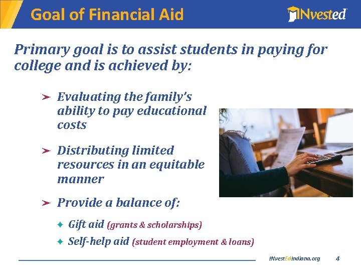 Goal of Financial Aid Primary goal is to assist students in paying for college