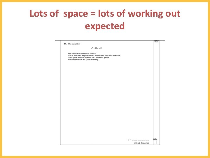 Lots of space = lots of working out expected 