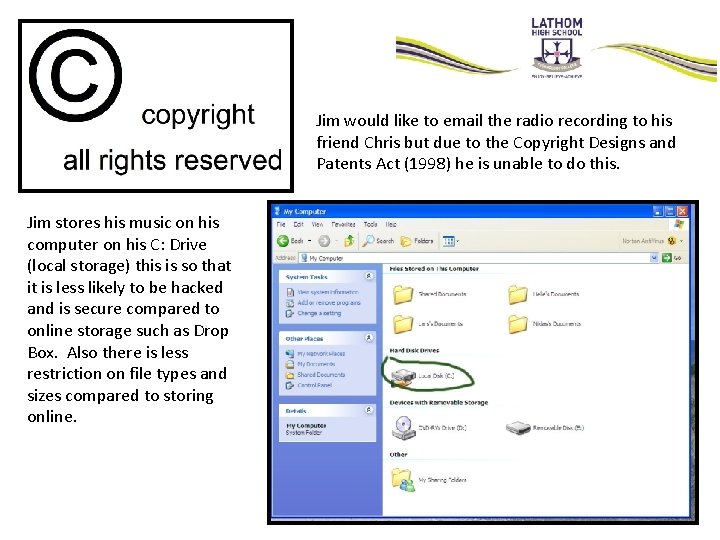 Jim would like to email the radio recording to his friend Chris but due Jim would like to email the radio recording to his friend Chris but due
