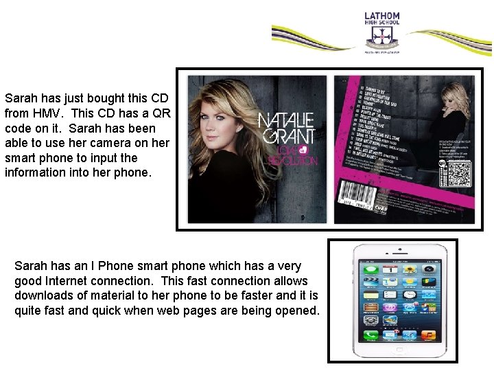 Sarah has just bought this CD from HMV. This CD has a QR code Sarah has just bought this CD from HMV. This CD has a QR code