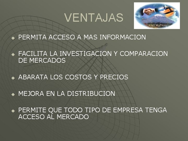 VENTAJAS u u PERMITA ACCESO A MAS INFORMACION FACILITA LA INVESTIGACION Y COMPARACION DE