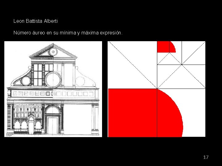 Leon Battista Alberti Número áureo en su mínima y máxima expresión. 17 