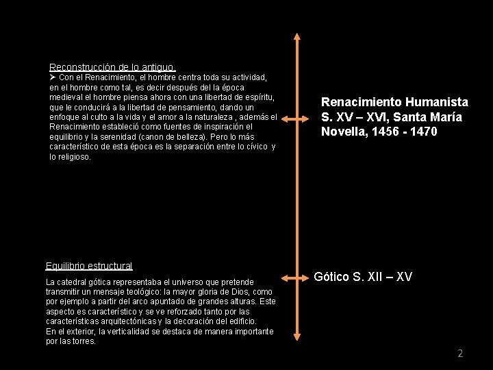 Reconstrucción de lo antiguo. Ø Con el Renacimiento, el hombre centra toda su actividad,