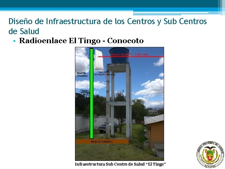 Diseño de Infraestructura de los Centros y Sub Centros de Salud • Radioenlace El