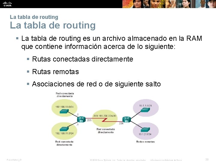 La tabla de routing § La tabla de routing es un archivo almacenado en