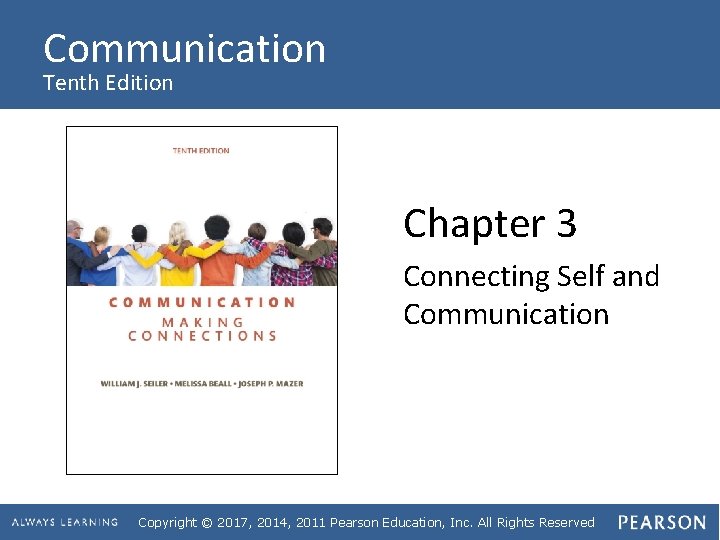 Communication Tenth Edition Chapter 3 Connecting Self and Communication Copyright © 2017, 2014, 2011