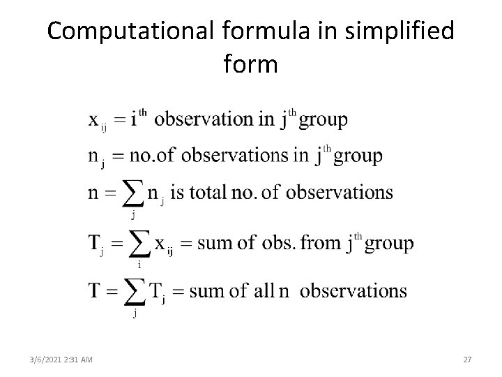 Computational formula in simplified form 3/6/2021 2: 31 AM 27 