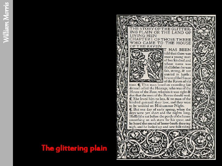 William Morris The glittering plain 