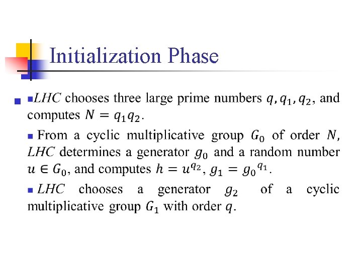 Initialization Phase n 