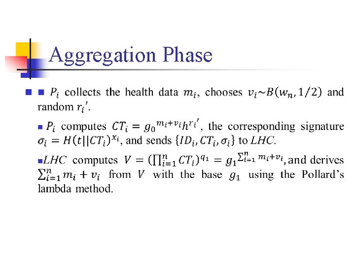 Aggregation Phase n 
