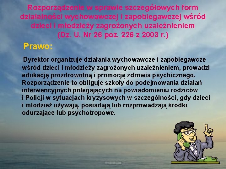 Rozporządzenie w sprawie szczegółowych form działalności wychowawczej i zapobiegawczej wśród dzieci i młodzieży zagrożonych