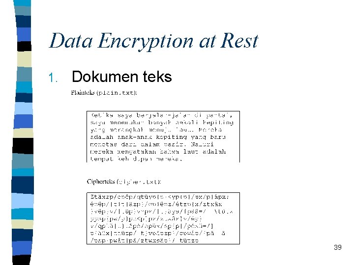 Data Encryption at Rest 1. Dokumen teks 39 