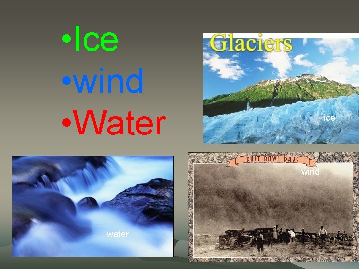  • Ice • wind • Water ice wind water 