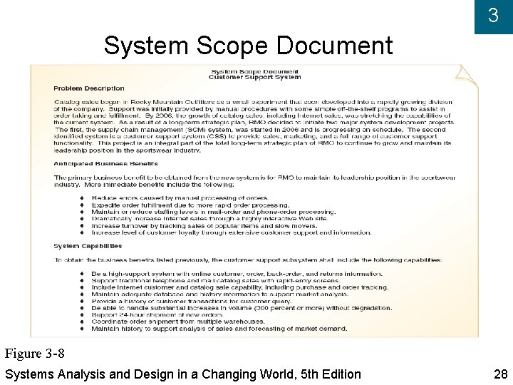 3 System Scope Document Figure 3 -8 Systems Analysis and Design in a Changing