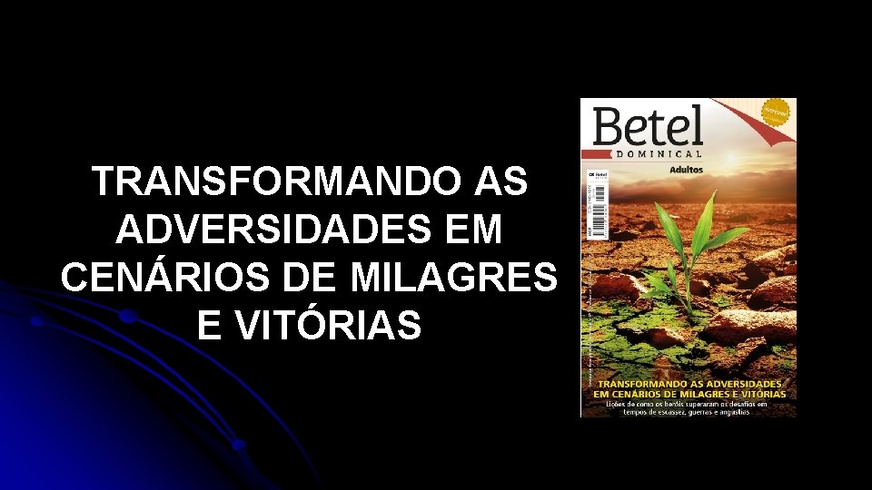 TRANSFORMANDO AS ADVERSIDADES EM CENÁRIOS DE MILAGRES E VITÓRIAS TRANSFORMANDO AS ADVERSIDADES EM CENÁRIOS DE MILAGRES E VITÓRIAS