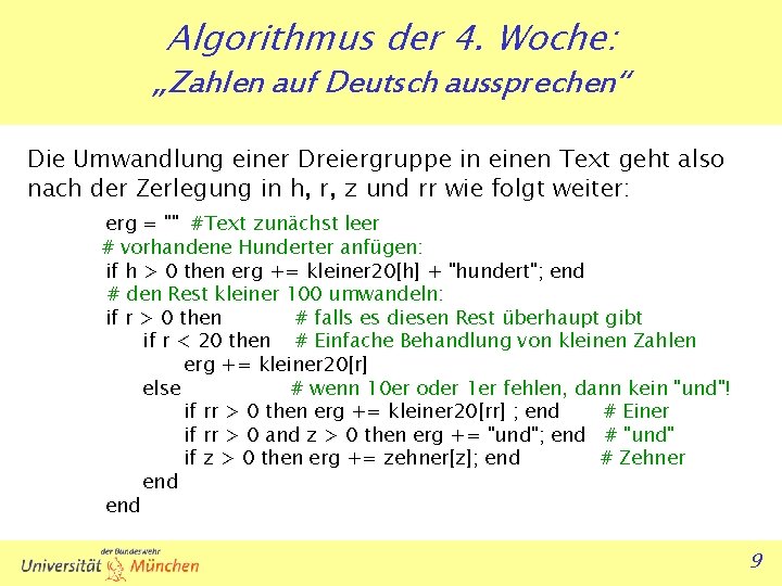 Algorithmus Der 4 Woche Zahlen Auf Deutsch Aussprechen